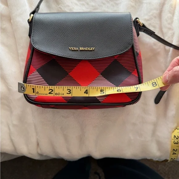 Vera Bradley Red and Black Plaid Crossbody Bag - Picture 6 of 7